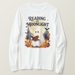 T-shirt Lecture au Clair de Lune Fantôme Halloween