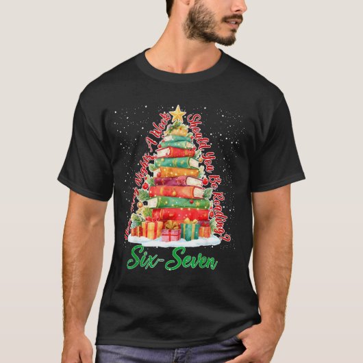 T-shirt Lecture de Noël 67 Six Sept Mème Enseignant Livre (Devant)