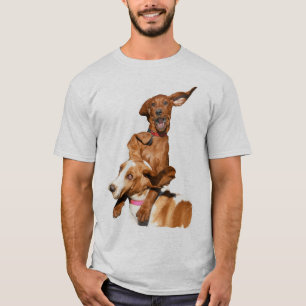 T-shirt Lecture de Redbone Coonhound & Basset Hound