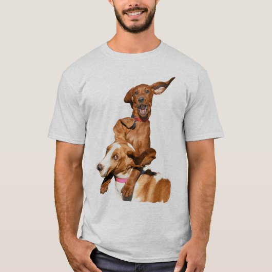 T-shirt Lecture de Redbone Coonhound & Basset Hound (Devant)