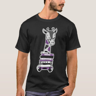 T-shirt Lecture du livre d'ace Giraffe Smile mignon Lecteu