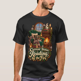T-shirt Lecture du Statut Actuel au Coin du Feu Hiver