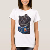 T-shirt Lecture d'un livre par un chat, Louis Wain (Devant)