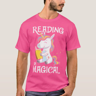 T-shirt Lecture Est Magique Amoureux De Livre Licorne Angl