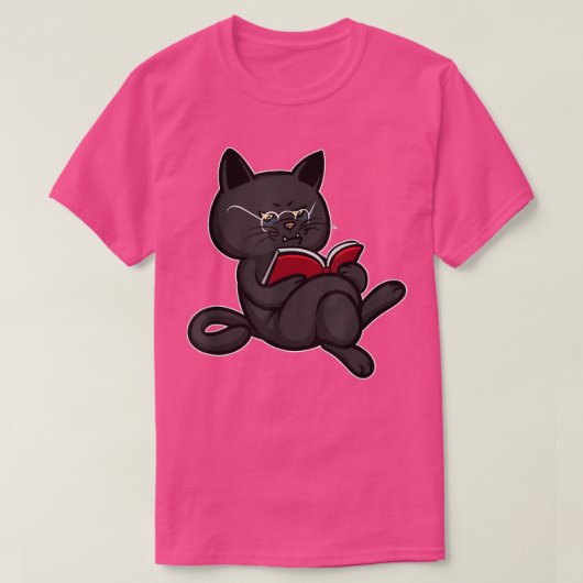 T-shirt Lecture grincheuse Chat Amateurs du livre de lectu (Design devant)