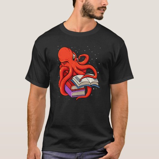 T-shirt Lecture Octopus Ocean Reader Bibliothécaire Livre  (Devant)