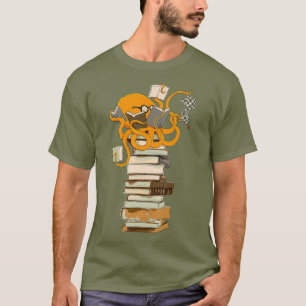 T-shirt Lecture Octopus thé café et livres cadeau