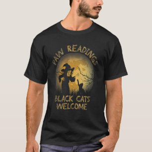 T-shirt Lectures Paw Chats Noirs Bienvenue Costume Hallowe