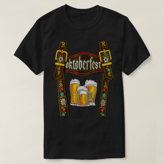 T-shirt Lederhosen Suspendants Oktoberfest Bavarian Munich (Design devant)