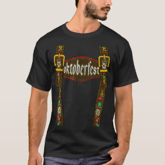 T-shirt Lederhosen Suspenders Tee Oktoberfest Mun bavarois
