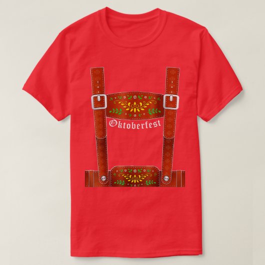 T-shirt Lederhosen Suspendre Oktoberfest Halloween Bavari (Design devant)