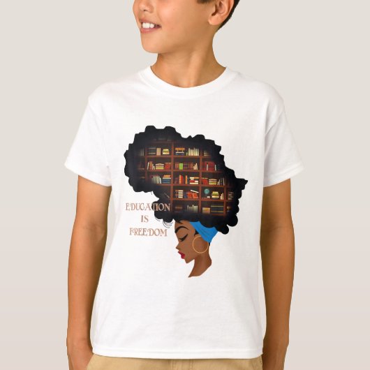 T-shirt L'éducation en Afrique : la bibliothèque de la lib (Devant)