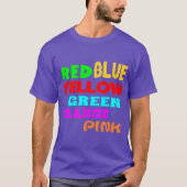 T-shirt L'effet de Stroop, a lu les couleurs (Devant)