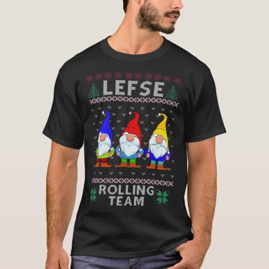 T-shirt Lefse Rolling Team God Jul Gnome Christmas Xmas (Devant)