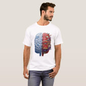 T-shirt Left vs. Right Brain: A Visual Illustration of Log (Devant entier)