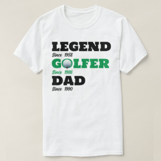 T-shirt Legend Golfer Papa pour Golf - Dates personnalisée