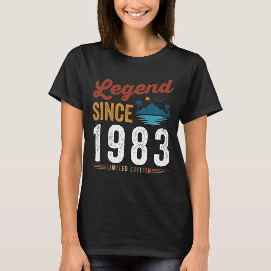 T-shirt Legend Since 1983 Birthday Retro Vintage (Devant)