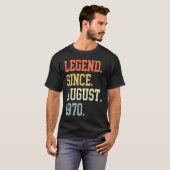 T-shirt Legend Since August 1970 For Men Women August 1970 (Devant entier)
