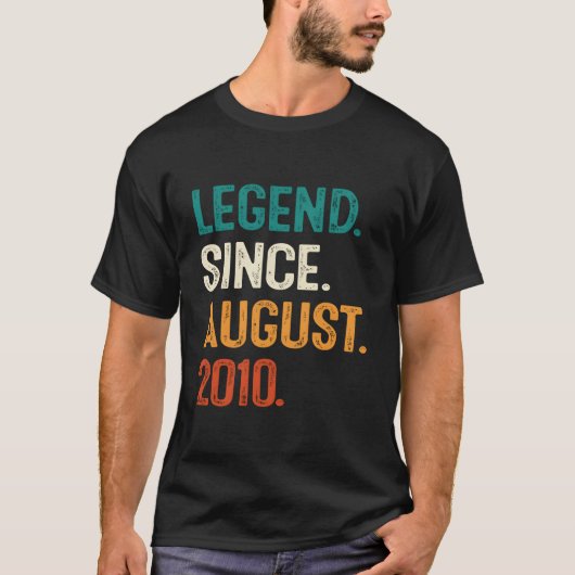 T-shirt Legend Since August 2010 13Th For (Devant)