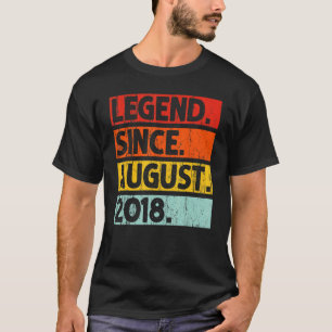 T-shirt Legend Since August 2018 Vintage 4 Years Old 4th B