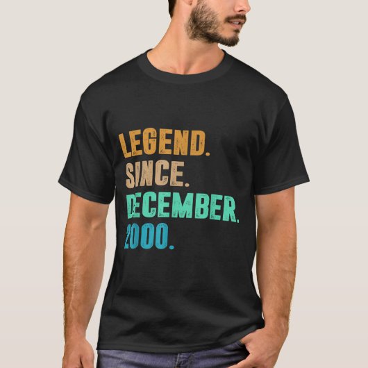 T-shirt Legend Since December 2000 Birth Of Birthday 2000  (Devant)