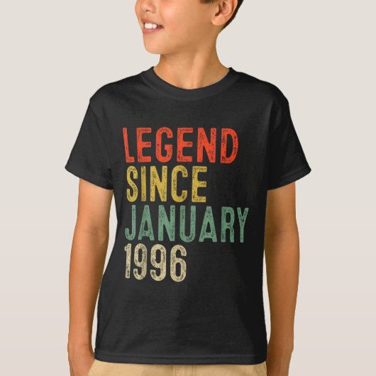 T-shirt Legend Since January 1996 30th Birthday 30 Year Ol (Devant)