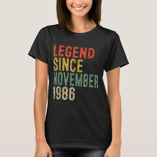 T-shirt Legend Since November 1986 &#; th Birthday &#; Ye (Devant)