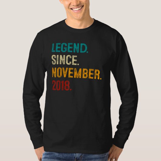 T-shirt Legend Since November 2018 4th Birthday 4 Years O (Devant)
