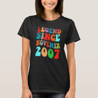 T-shirt Legend Since novembre 2007 Vintage Birthday Retro