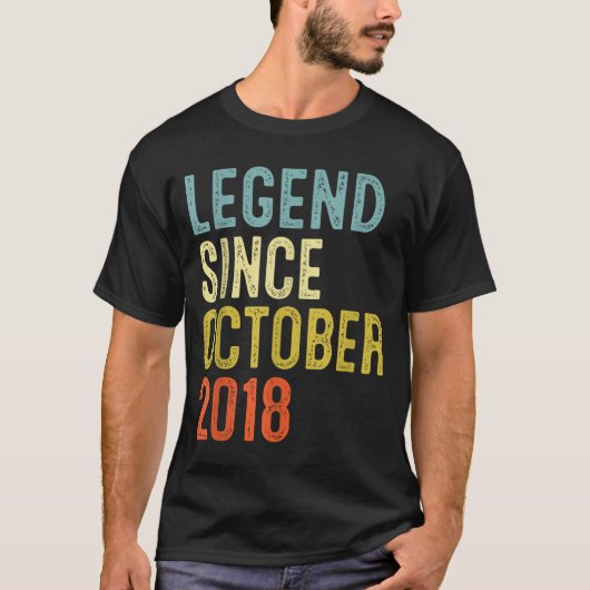 T-shirt Legend Since October 2018 7th Birthday 7 Year Old (Devant)