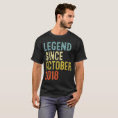 T-shirt Legend Since October 2018 7th Birthday 7 Year Old (Devant entier)