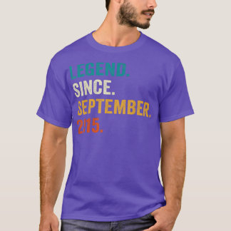 T-shirt Legend Since September 2015 7th Birthday Gifts 7 Y