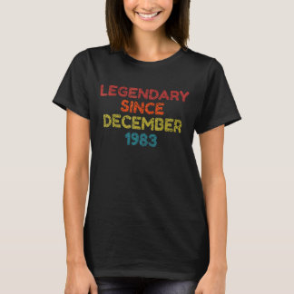 T-shirt Légendaire Depuis Décembre 1983 Anniversaire Rétro