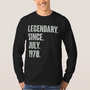 T-shirt Légendaire depuis juillet 1970 52 ans 52e naissanc