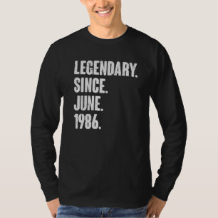 T-shirt Légendaire depuis juin 1986 36 ans 36e anniversair