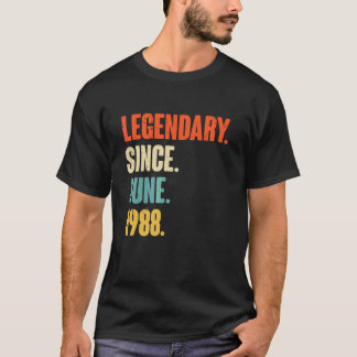 T-shirt Légendaire depuis juin 1988 34 ans 34e naissance