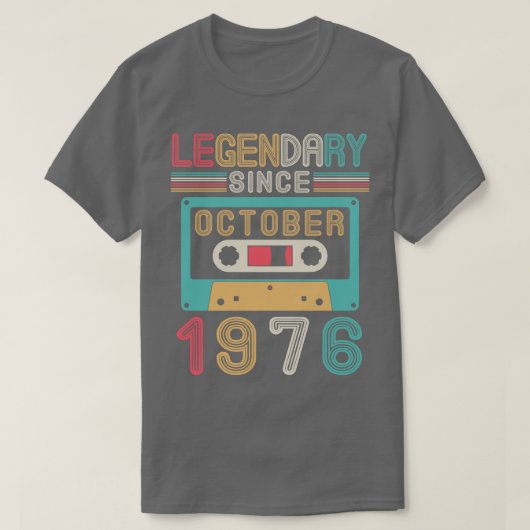 T-shirt Légendaire depuis octobre 1976 Joyeux anniversaire (Design devant)