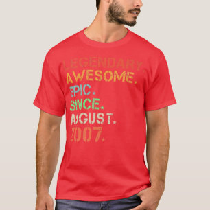 T-shirt Légendaire Épopée Awesome depuis août 2007 Retro B