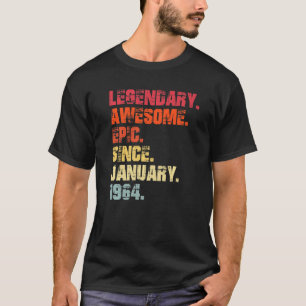 T-shirt Légendaire Épopée Awesome depuis Janvier 1964 Vint
