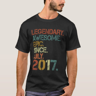 T-shirt Légendaire Épopée Awesome Depuis Juillet 2017 6E
