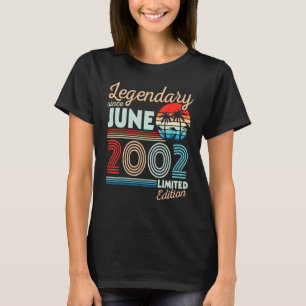 T-shirt Légendaire Juin 2002 Joyeux anniversaire 20 ans Lt