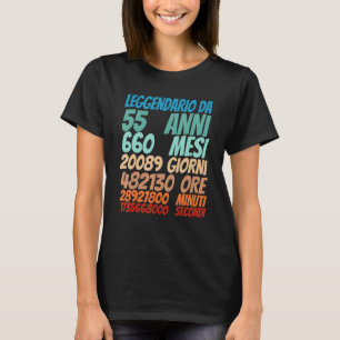 T-shirt Légendaire Pour 55 Ans 55e Anniversaire Femmes Hom