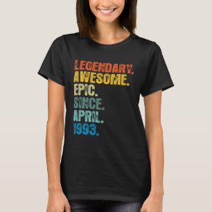T-shirt Légendaire Rétro Depuis Avril 1993 30 Ans