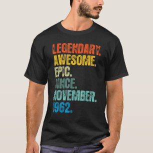 T-shirt Légendaire Rétro depuis novembre 1962 60 ans