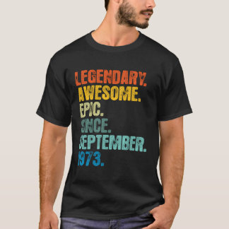 T-shirt Légendaire Rétro Depuis Septembre 1973 T Chemise 5