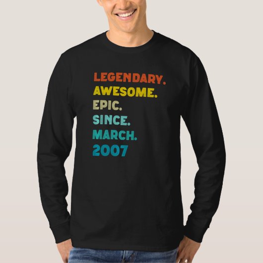 T-shirt Legendary Awesome Epic depuis février 2007 15th Bi (Devant)