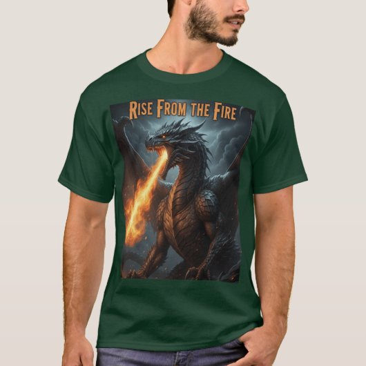 T-shirt Legendary Fire Dragon – Rise & Strength Motivation (Devant)