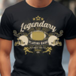 T-shirt Legendary Playing Hard 50th Birthday Football<br><div class="desc">Tournez 50 ans dans le style légendaire avec ce t-shirt "Legendary : Playing Hard" sur le thème du football ! Doté d'un design vintage audacieux avec des casques, un football et des détails pleins d'action, cette chemise célèbre l'agitation ultime depuis 1975. Parfait pour les amateurs de football, les joueurs et...</div>