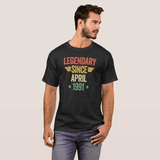 T-shirt Legendary Since April 1991 (Devant entier)