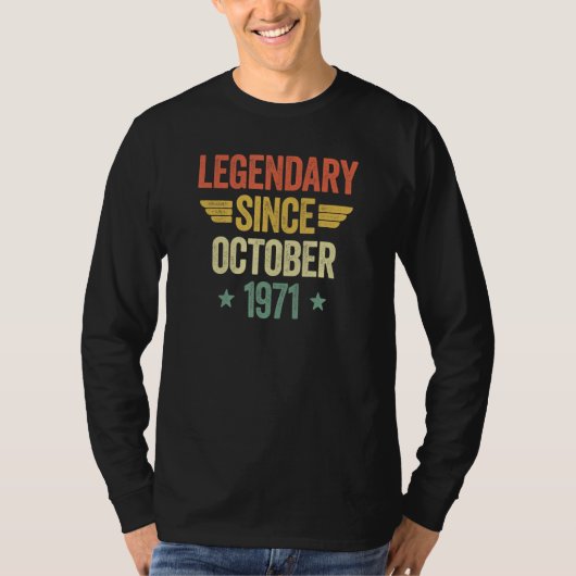 T-shirt Legendary Since October 1971 (Devant)